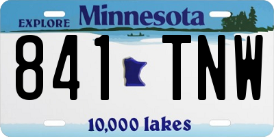 MN license plate 841TNW