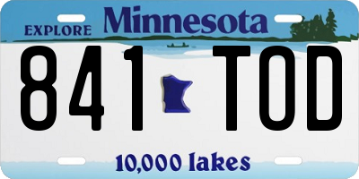 MN license plate 841TOD