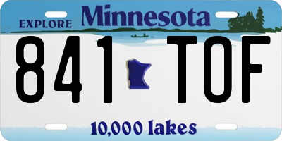 MN license plate 841TOF