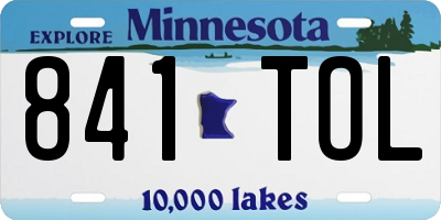 MN license plate 841TOL