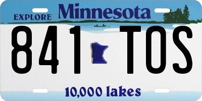 MN license plate 841TOS