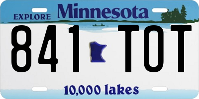 MN license plate 841TOT
