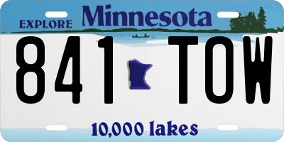 MN license plate 841TOW