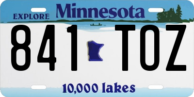 MN license plate 841TOZ