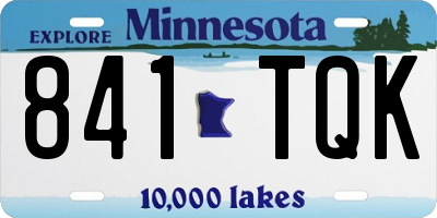 MN license plate 841TQK