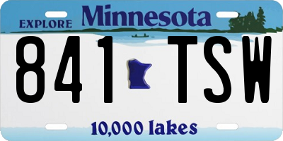 MN license plate 841TSW