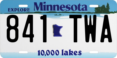 MN license plate 841TWA