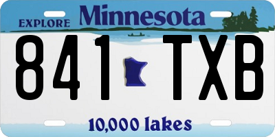 MN license plate 841TXB