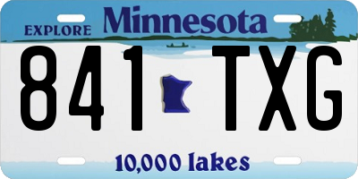 MN license plate 841TXG