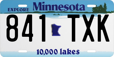 MN license plate 841TXK