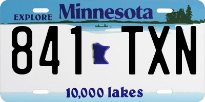 MN license plate 841TXN