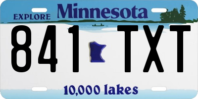MN license plate 841TXT