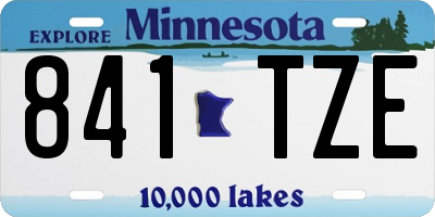 MN license plate 841TZE