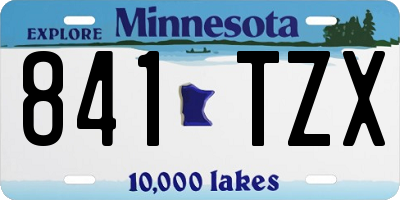 MN license plate 841TZX
