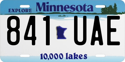 MN license plate 841UAE