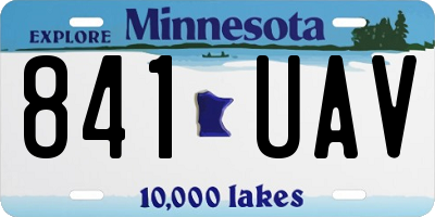 MN license plate 841UAV