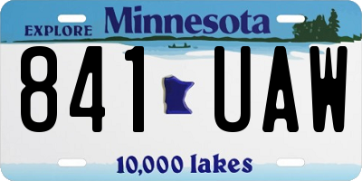 MN license plate 841UAW