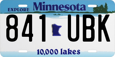 MN license plate 841UBK