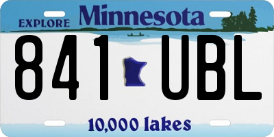 MN license plate 841UBL