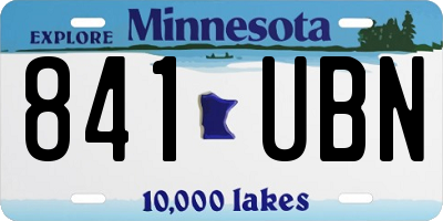 MN license plate 841UBN