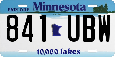 MN license plate 841UBW