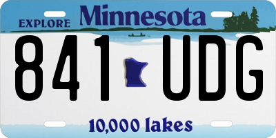 MN license plate 841UDG