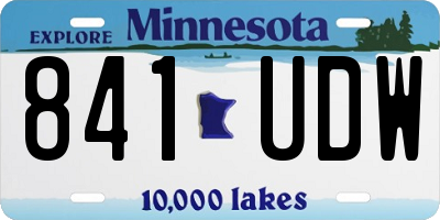 MN license plate 841UDW