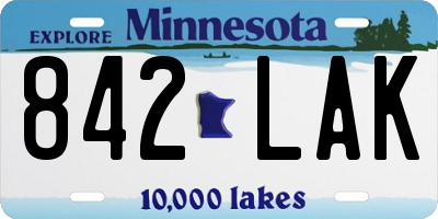 MN license plate 842LAK