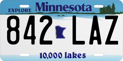 MN license plate 842LAZ