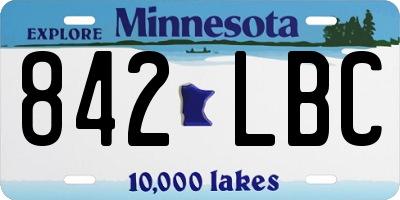 MN license plate 842LBC