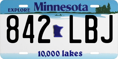 MN license plate 842LBJ