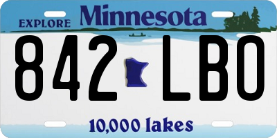 MN license plate 842LBO