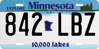 MN license plate 842LBZ