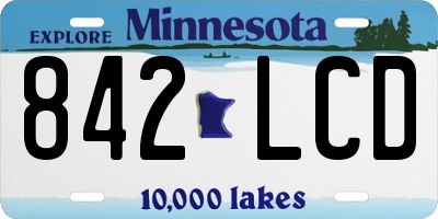 MN license plate 842LCD