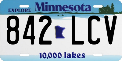 MN license plate 842LCV