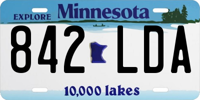MN license plate 842LDA