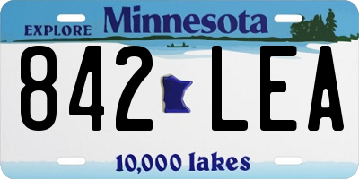 MN license plate 842LEA