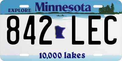 MN license plate 842LEC