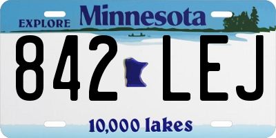 MN license plate 842LEJ