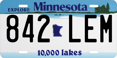 MN license plate 842LEM
