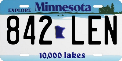 MN license plate 842LEN