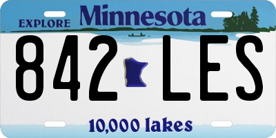 MN license plate 842LES