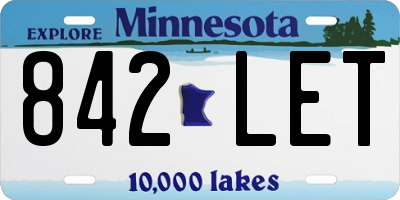 MN license plate 842LET