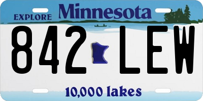 MN license plate 842LEW