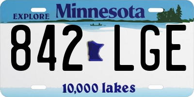MN license plate 842LGE