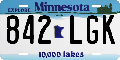 MN license plate 842LGK