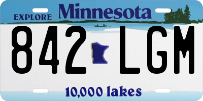 MN license plate 842LGM