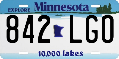 MN license plate 842LGO