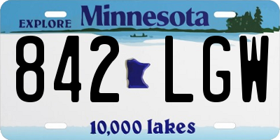 MN license plate 842LGW