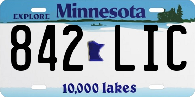 MN license plate 842LIC